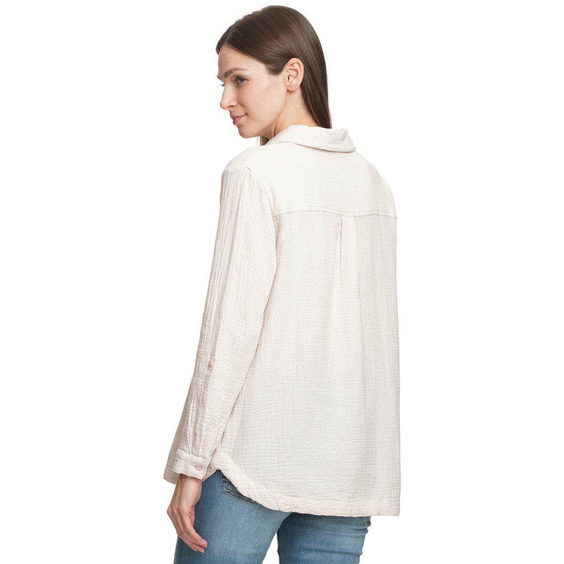 Damen Musselin-Bluse unifarben