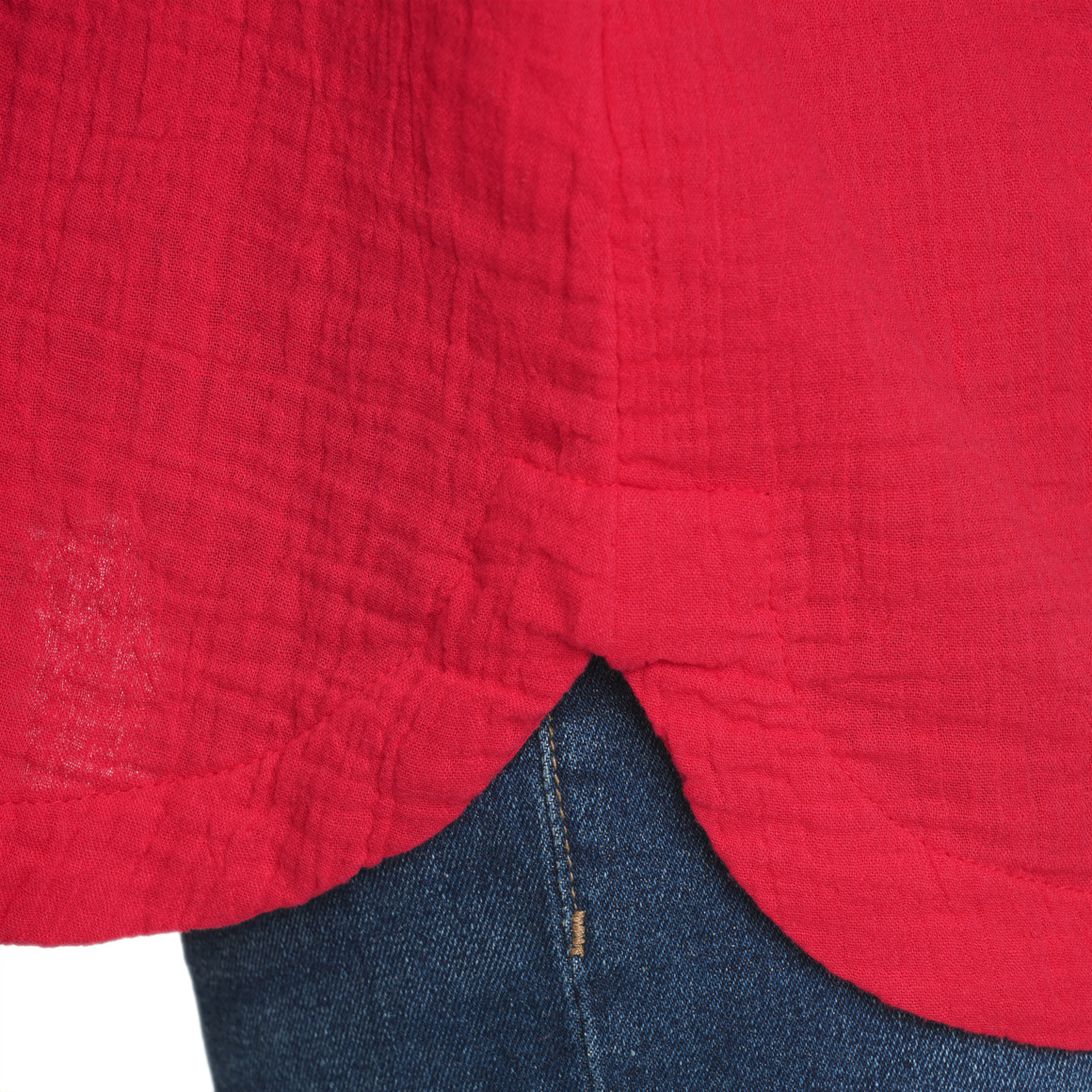 Damen Musselin-Bluse unifarben