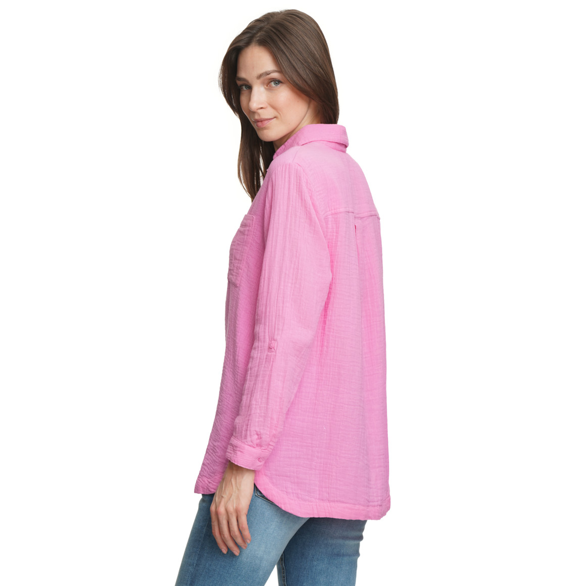 Damen Musselin-Bluse unifarben