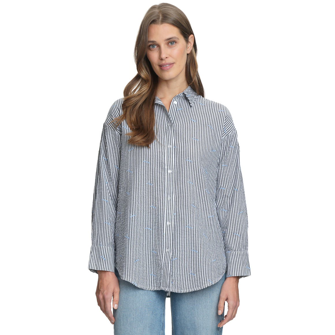 Damen Bluse mit Allover-Stickerei