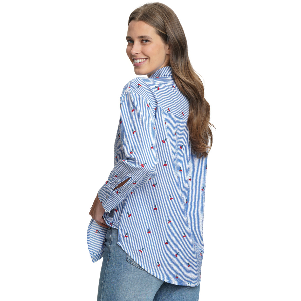 Damen Bluse mit Allover-Stickerei
