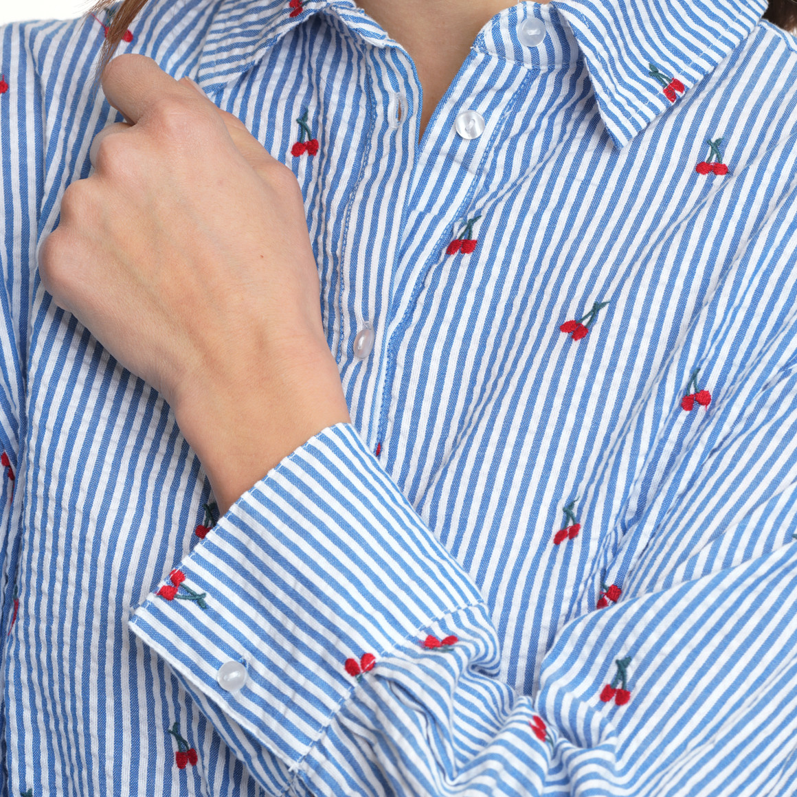 Damen Bluse mit Allover-Stickerei