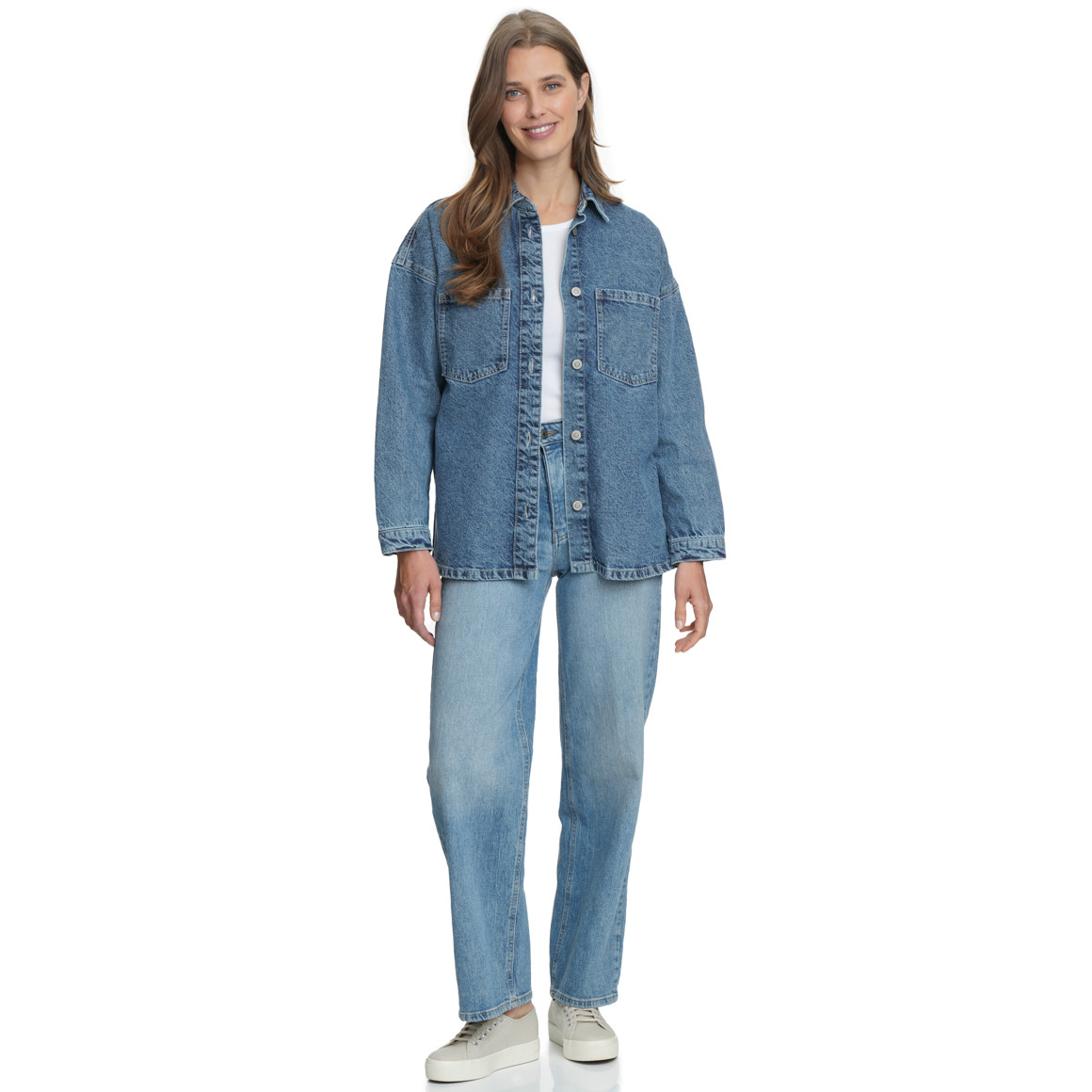 Damen Overshirt in Denim-Optik