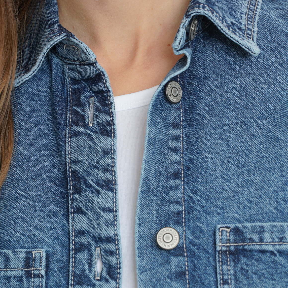 Damen Overshirt in Denim-Optik