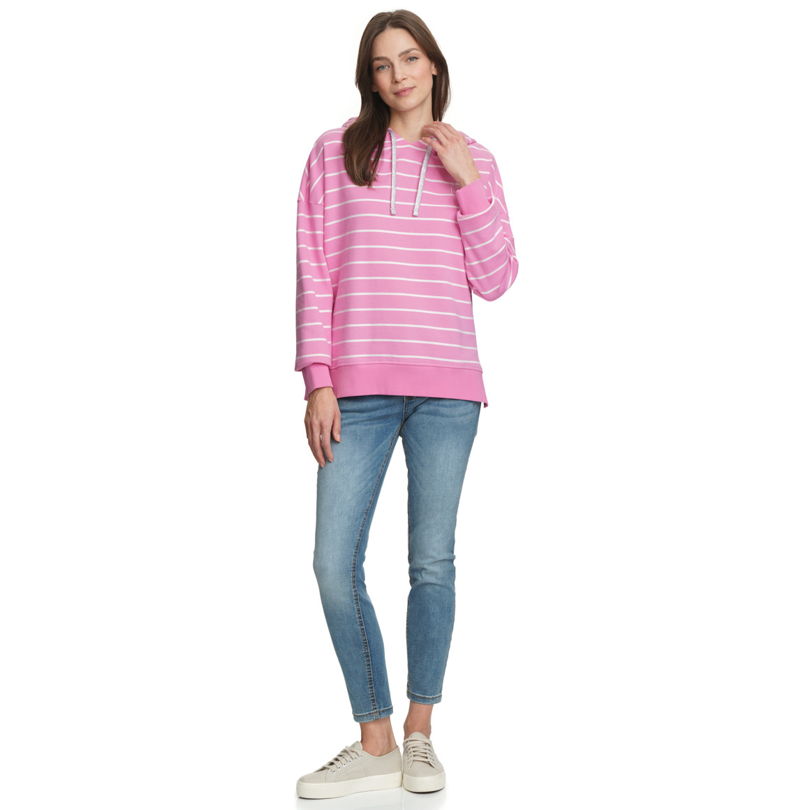 Damen Hoodie mit Streifen