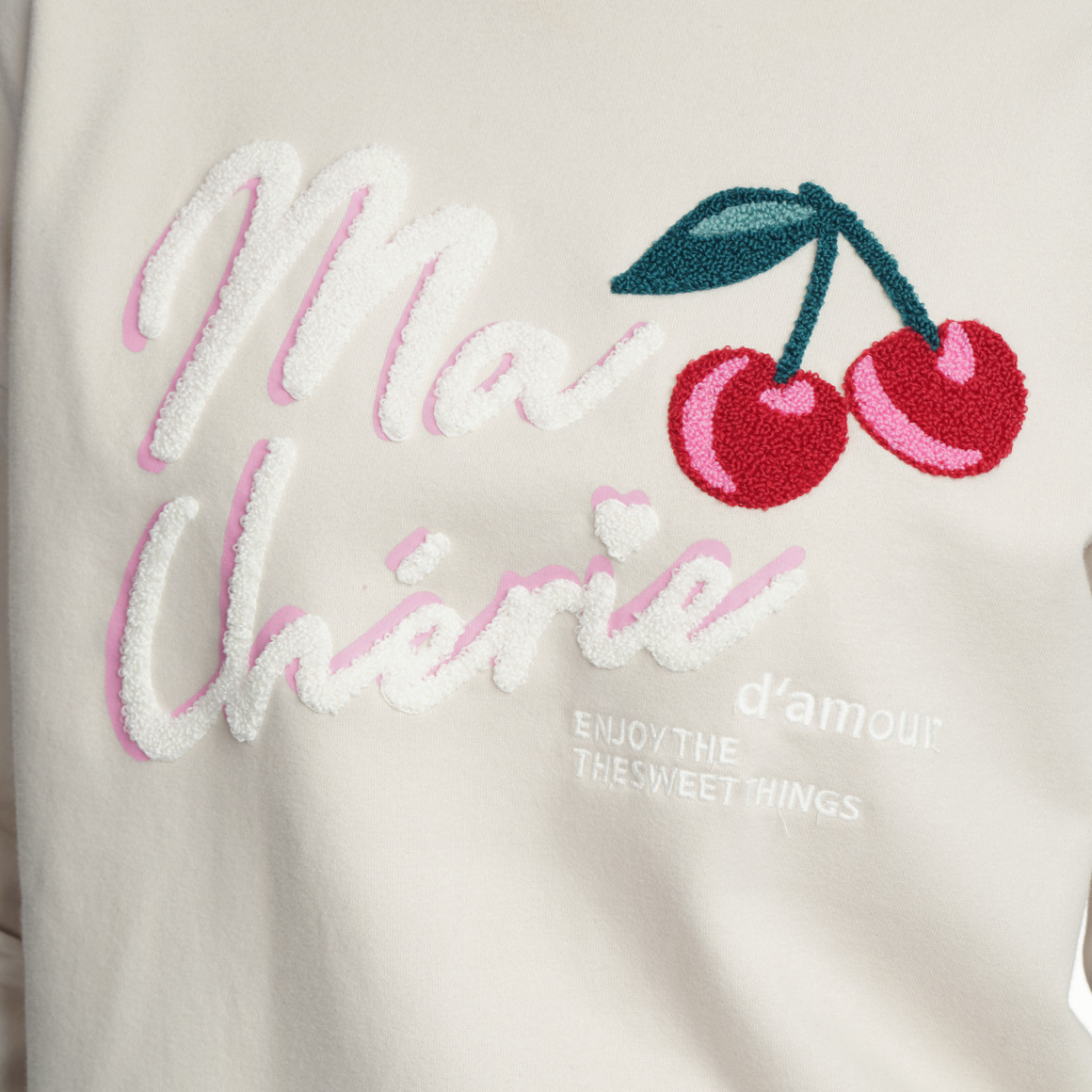 Damen Sweatshirt mit Frottee-Applikation