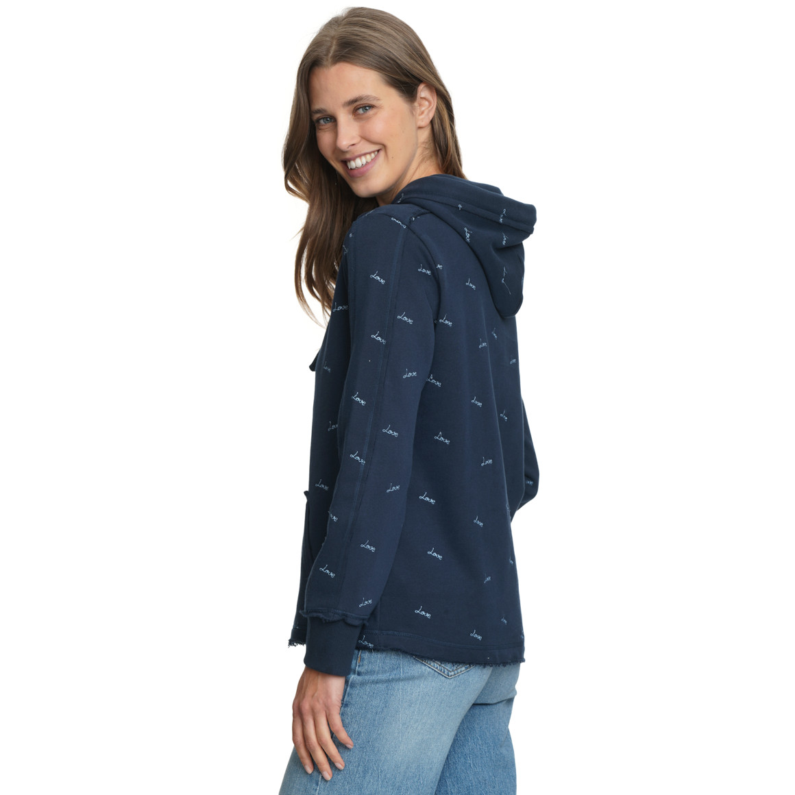 Damen Hoodie mit Allover-Stickerei