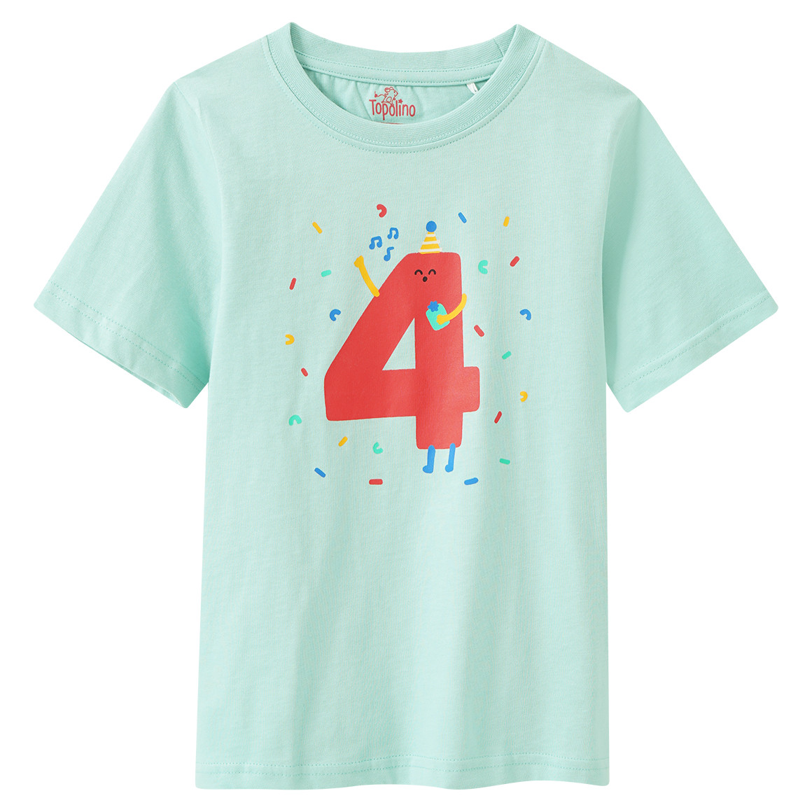 Kinder T-Shirt mit Geburtstagszahl 4