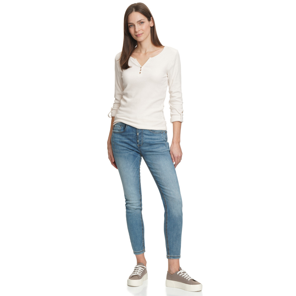 Damen Langarmshirt mit feinen Streifen