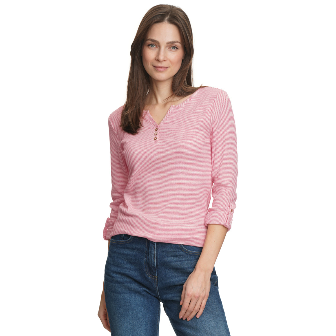 Damen Langarmshirt mit feinen Streifen