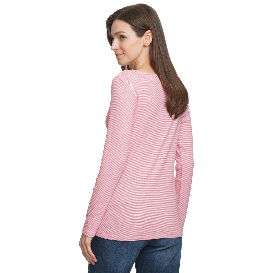 Damen Langarmshirt mit feinen Streifen