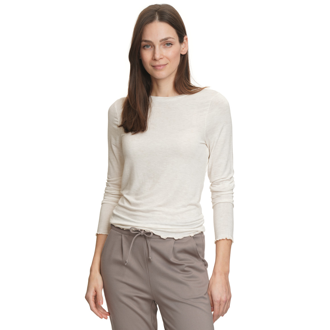 Damen Langarmshirt mit Wellenbündchen