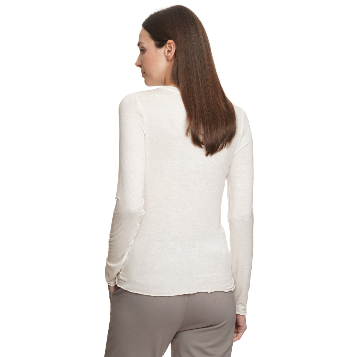 Damen Langarmshirt mit Wellenbündchen