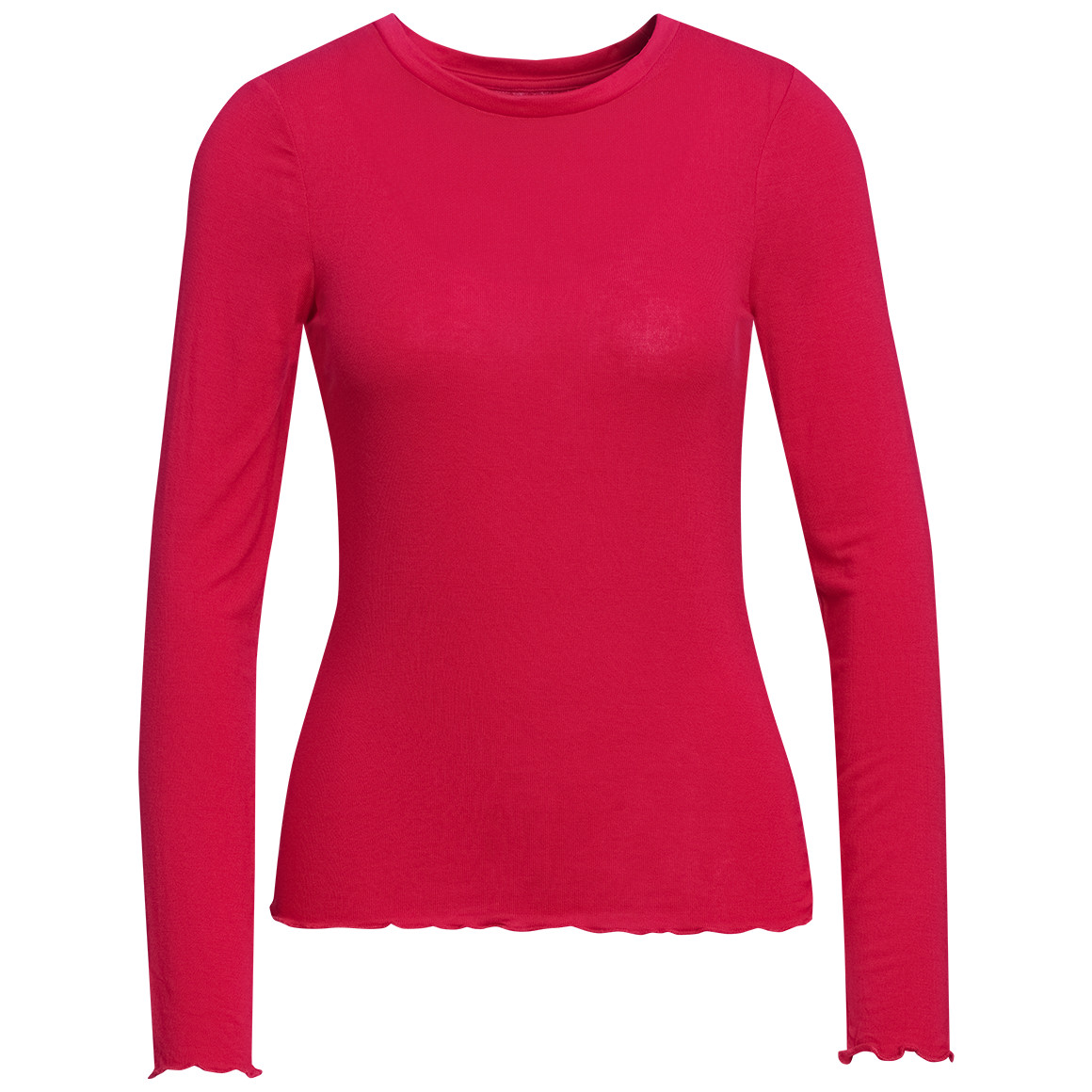 Damen Langarmshirt mit Wellenbündchen
