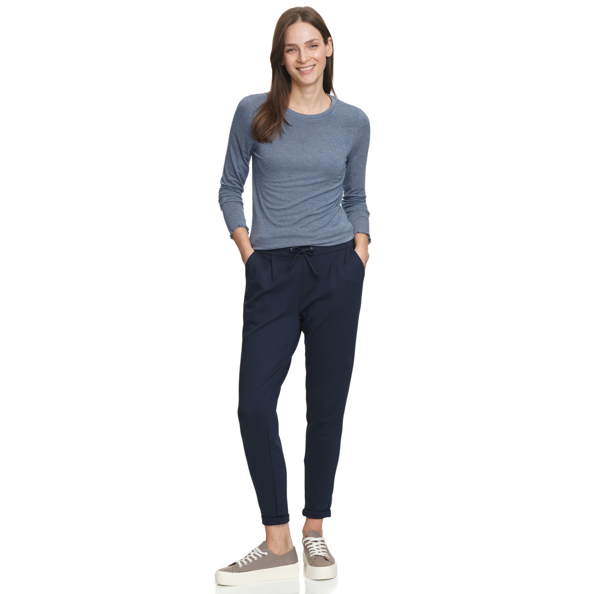 Damen Langarmshirt mit Wellenbündchen
