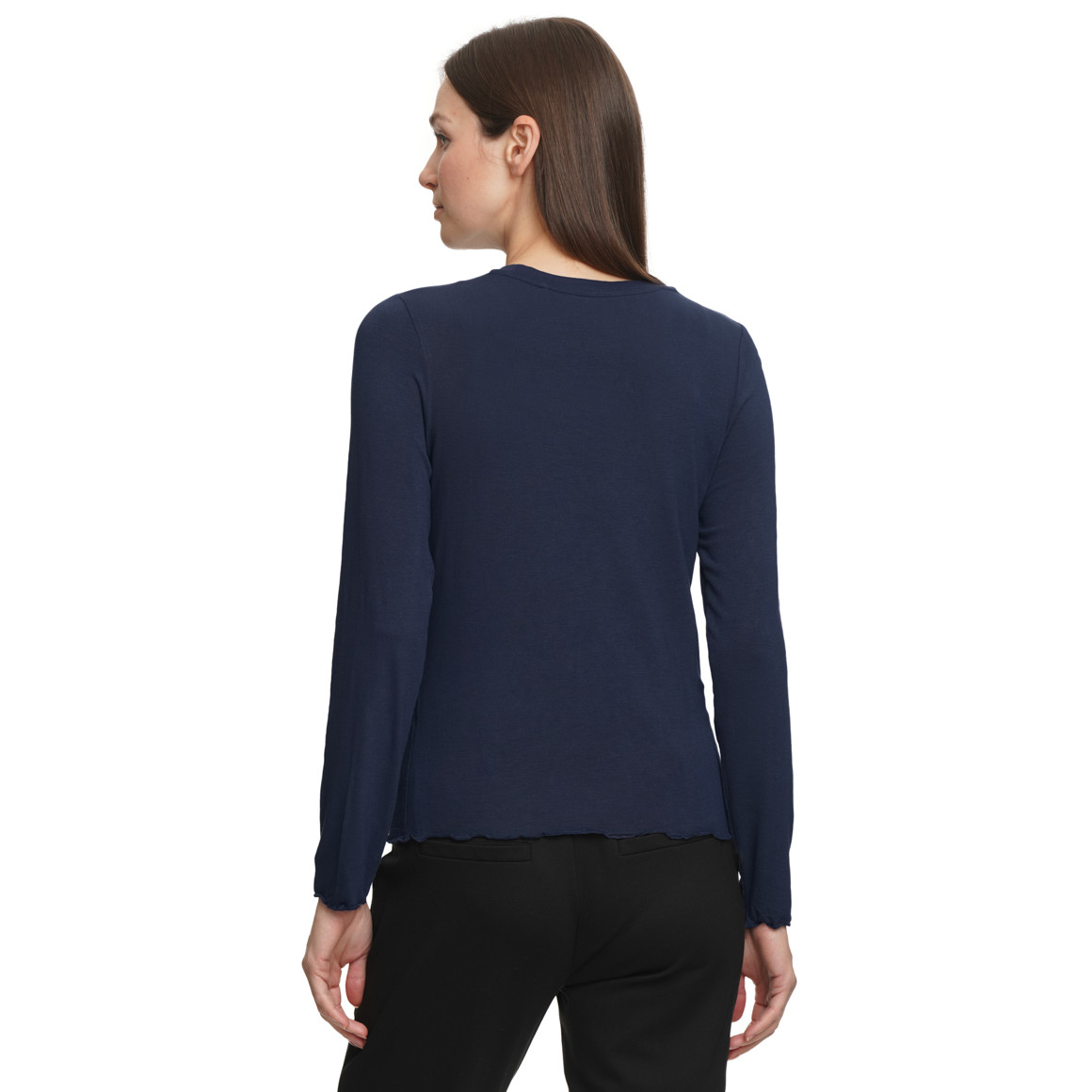 Damen Langarmshirt mit Wellenbündchen