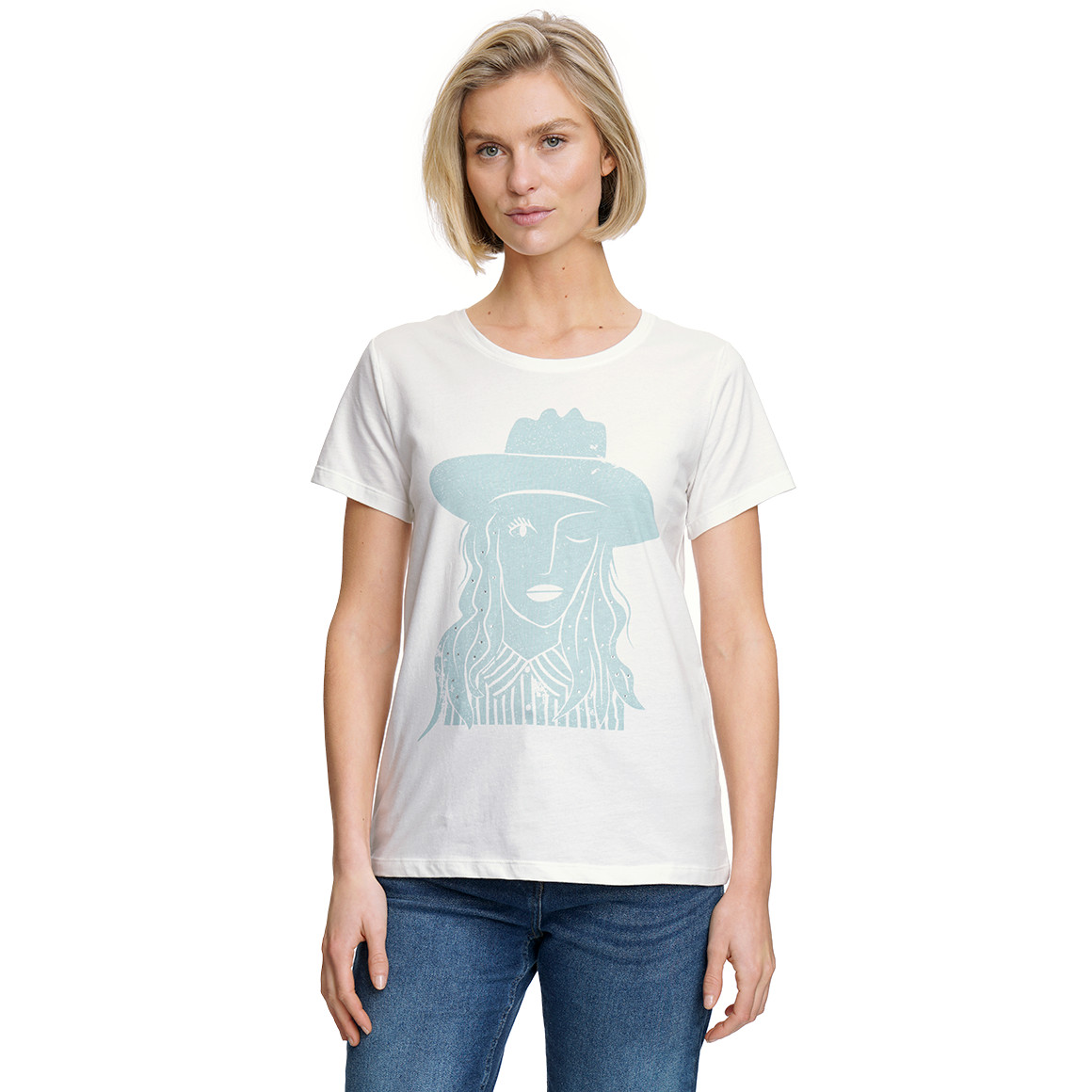 Dames T-shirt met print op de voorkant