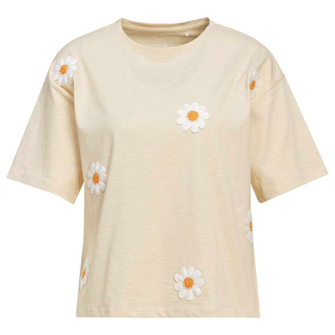 Damen Shirt mit Blumen-Applikation
