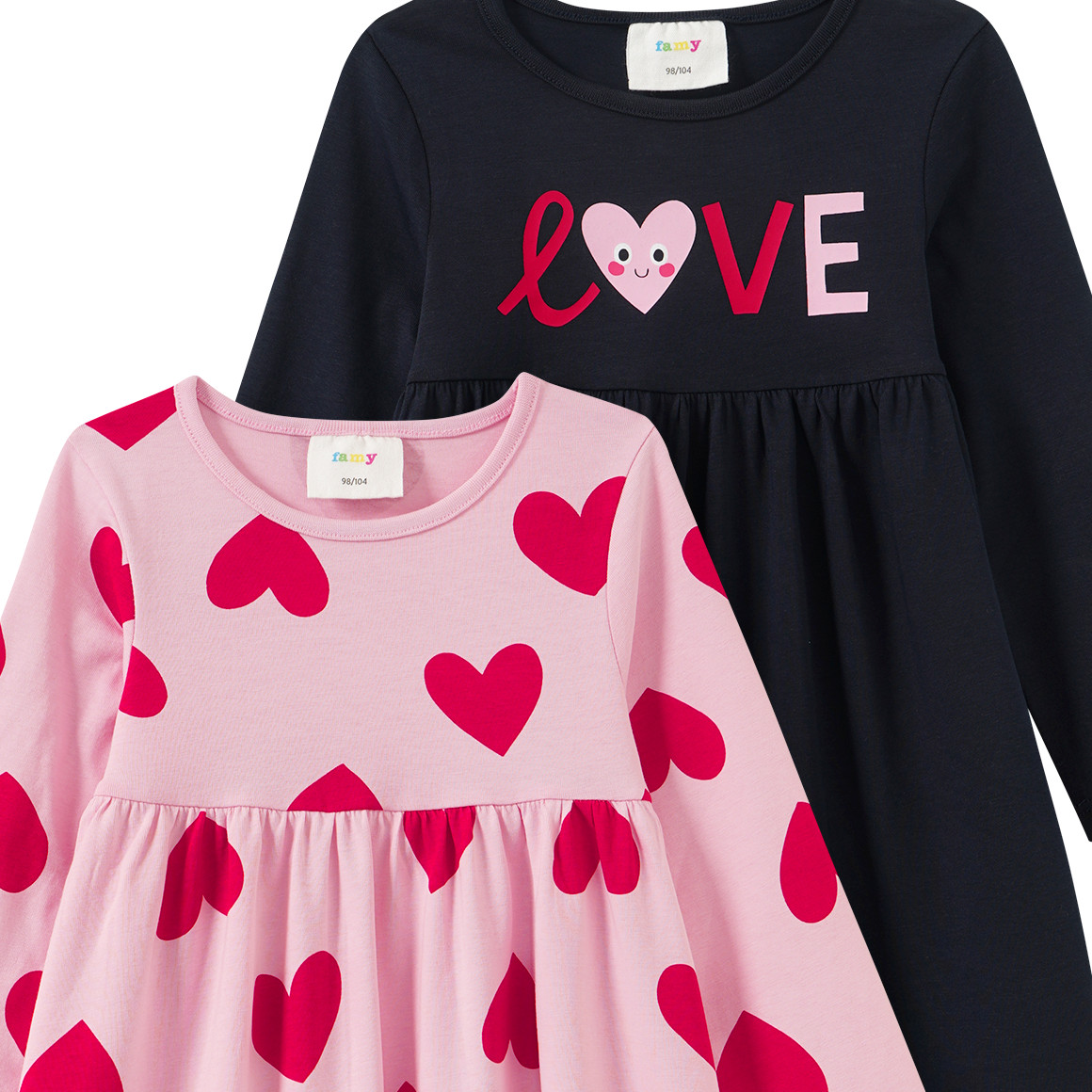 2 Mädchen Kleider mit Prints