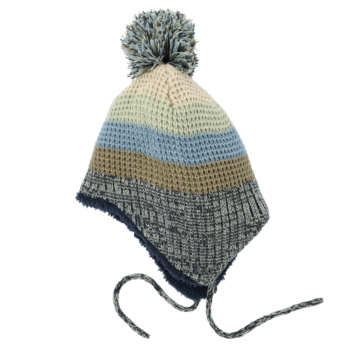 Gebreide babymuts met bobble