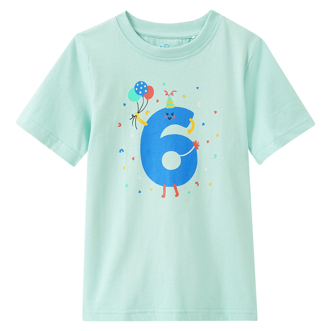 Kinder T-shirt met verjaardagsnummer 6