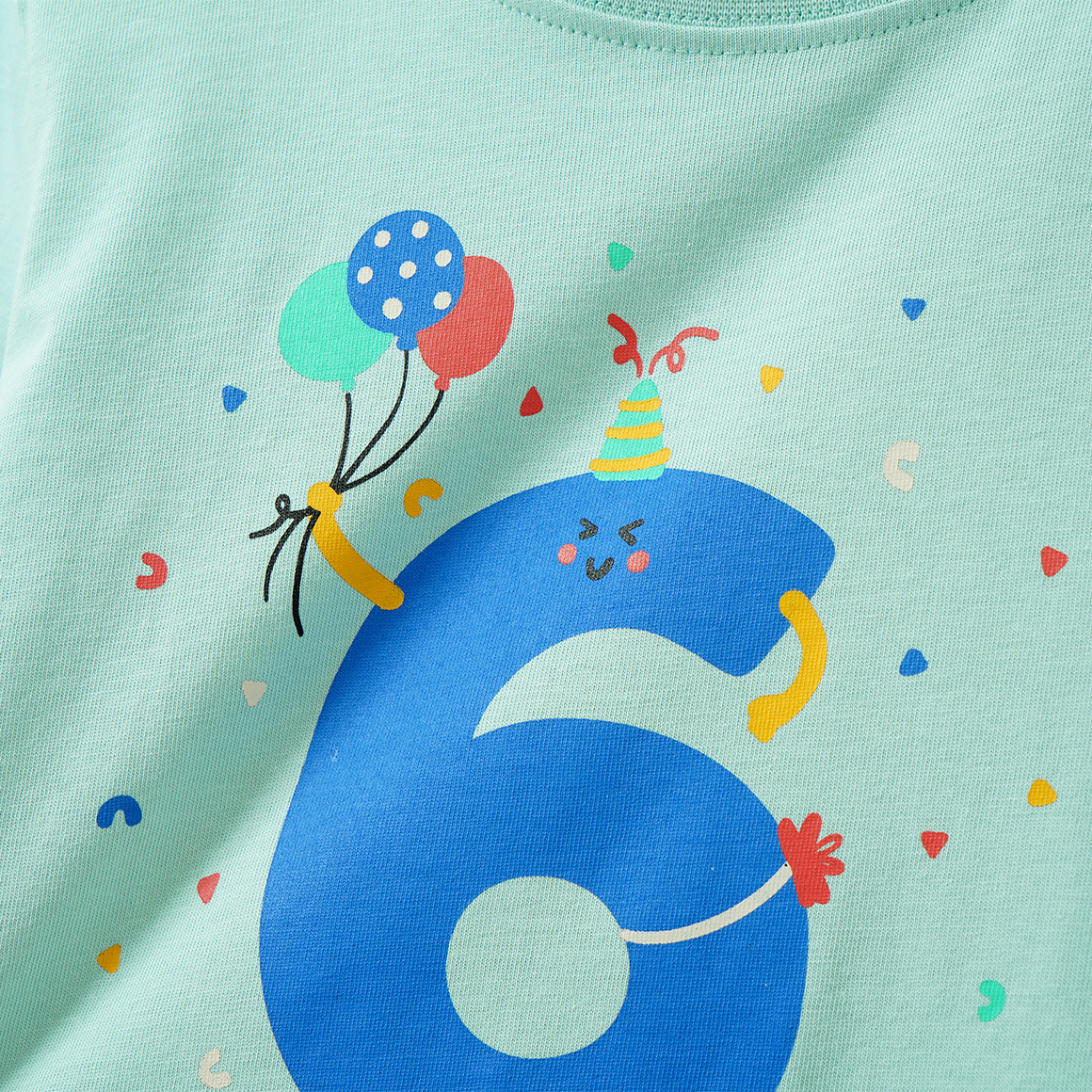 Kinder T-shirt met verjaardagsnummer 6