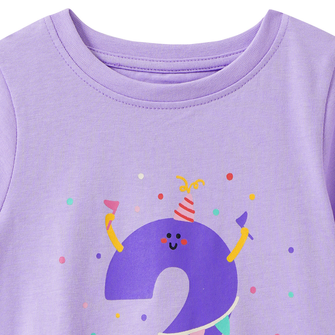 Mädchen T-Shirt mit Geburtstagszahl 2