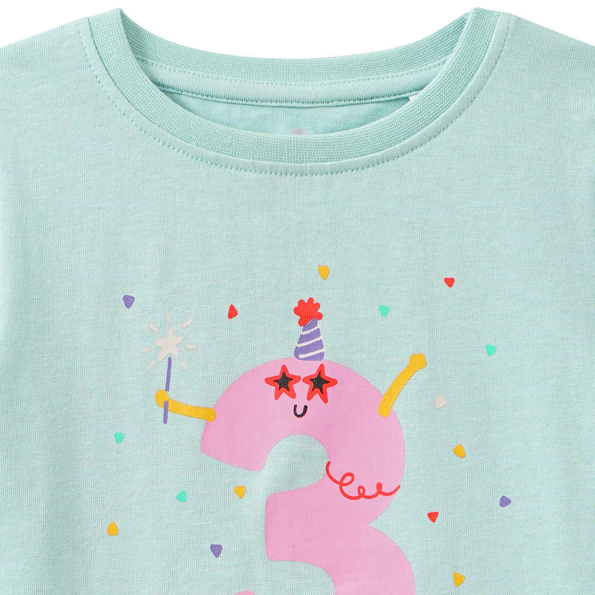 Mädchen T-Shirt mit Geburtstagszahl 3
