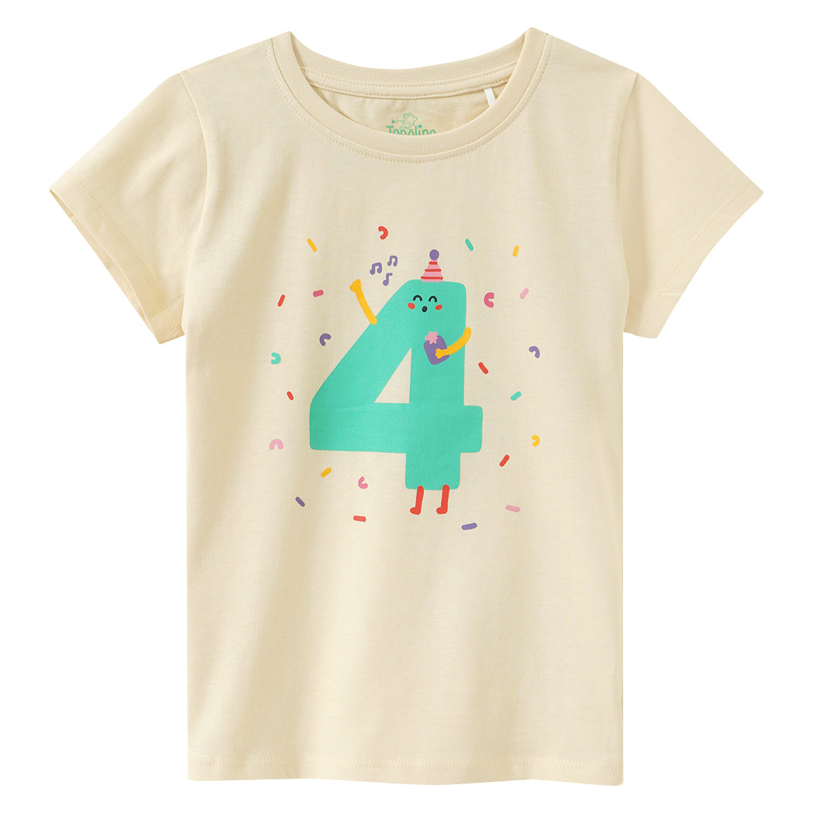 Meisjes T-shirt met verjaardagsnummer 4