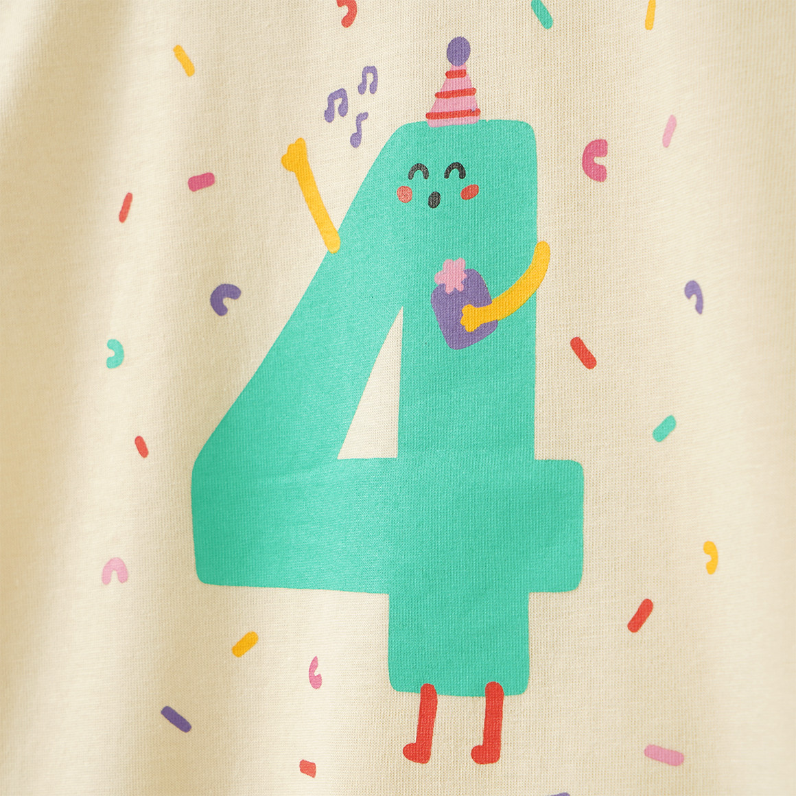 Meisjes T-shirt met verjaardagsnummer 4