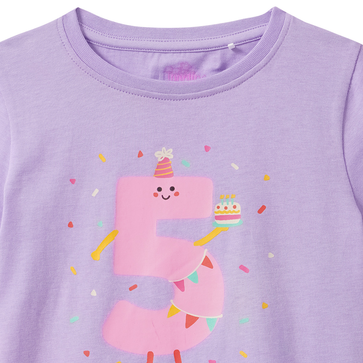Mädchen T-Shirt mit Geburtstagszahl 5