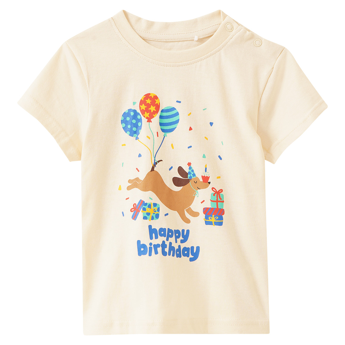 Baby T-Shirt mit Geburtstags-Motiv