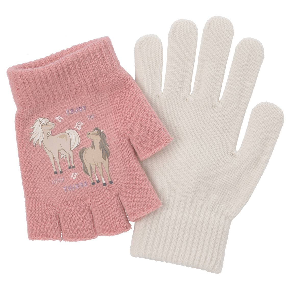 2 Paar Mädchen Handschuhe mit Motiv