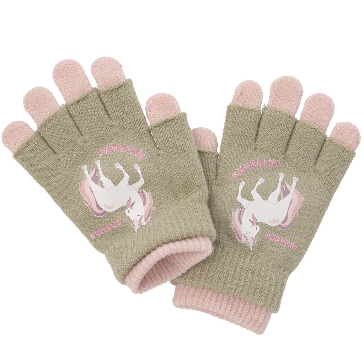 2 Paar Mädchen Handschuhe mit Motiv