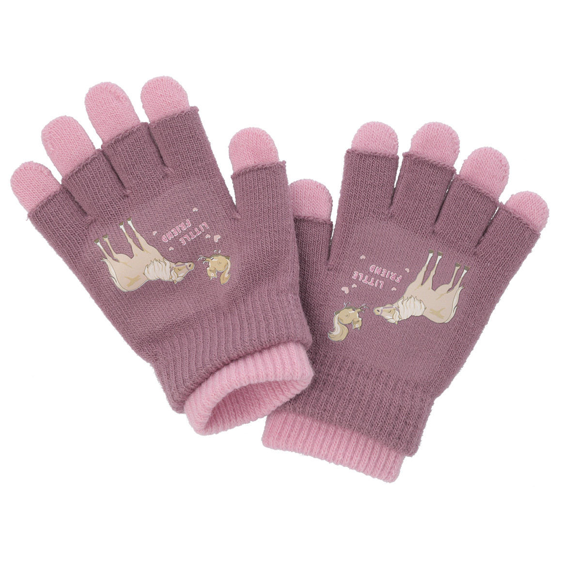 2 Paar Mädchen Handschuhe mit Motiv