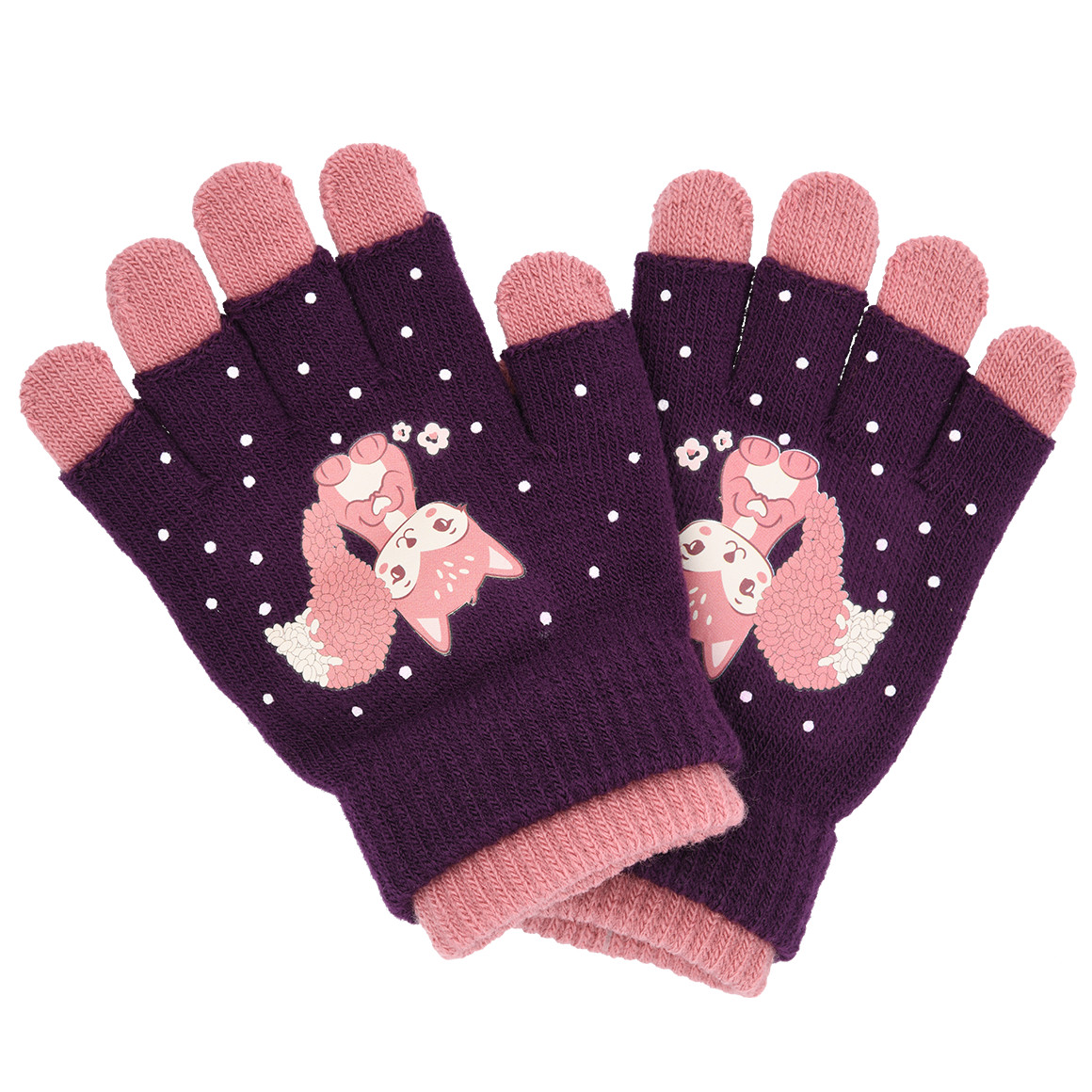 2 Paar Mädchen Handschuhe mit Motiv
