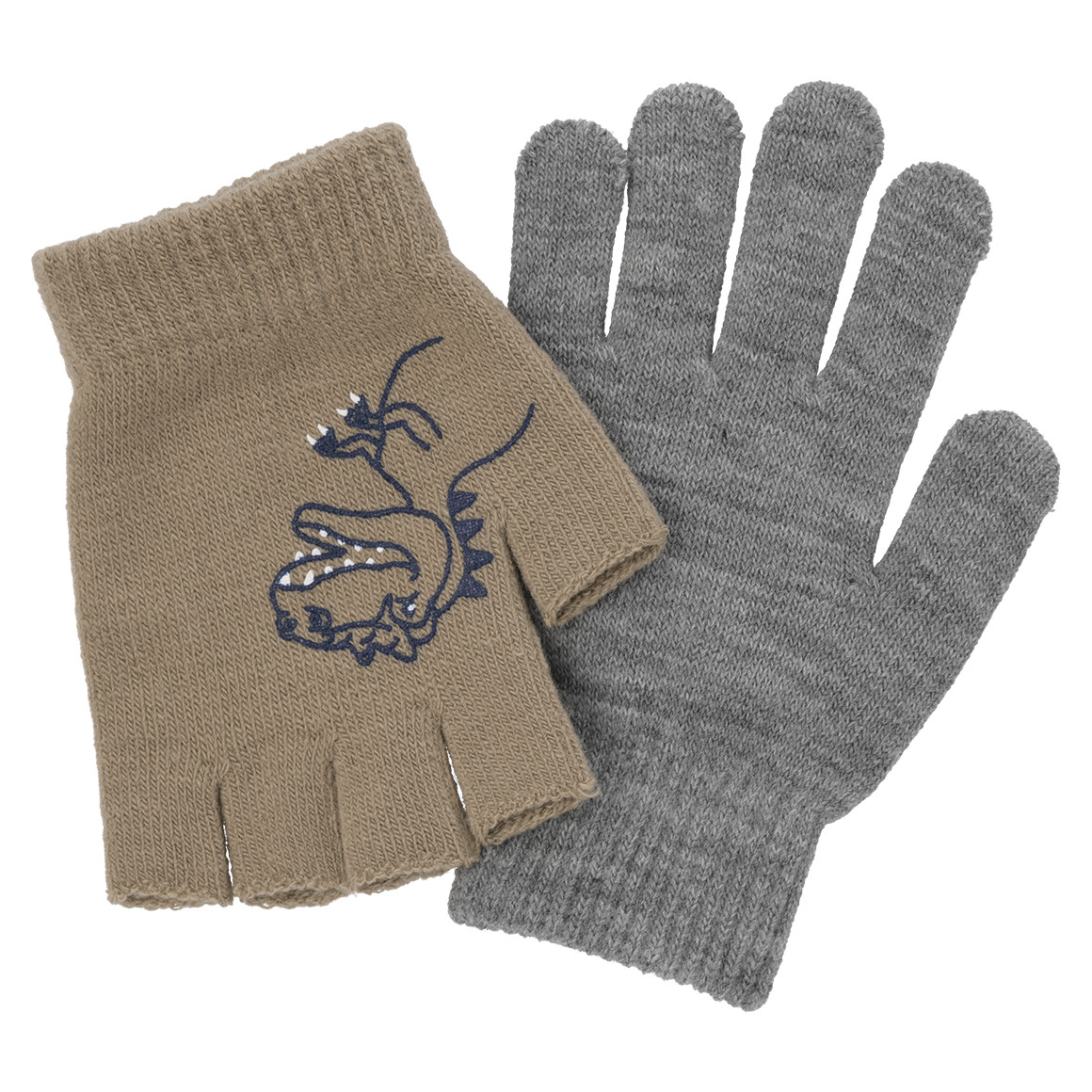 2 paar jongenshandschoenen met motief