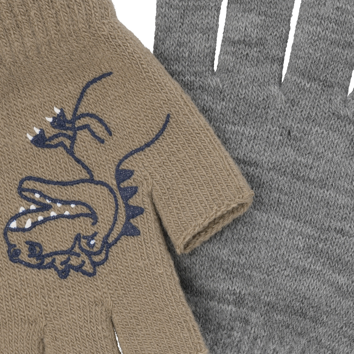 2 paar jongenshandschoenen met motief