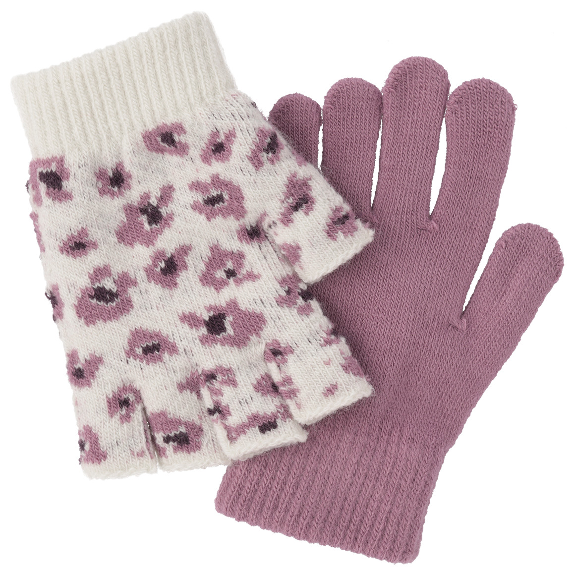 2 paar Meisjes Handschoenen met bloemen