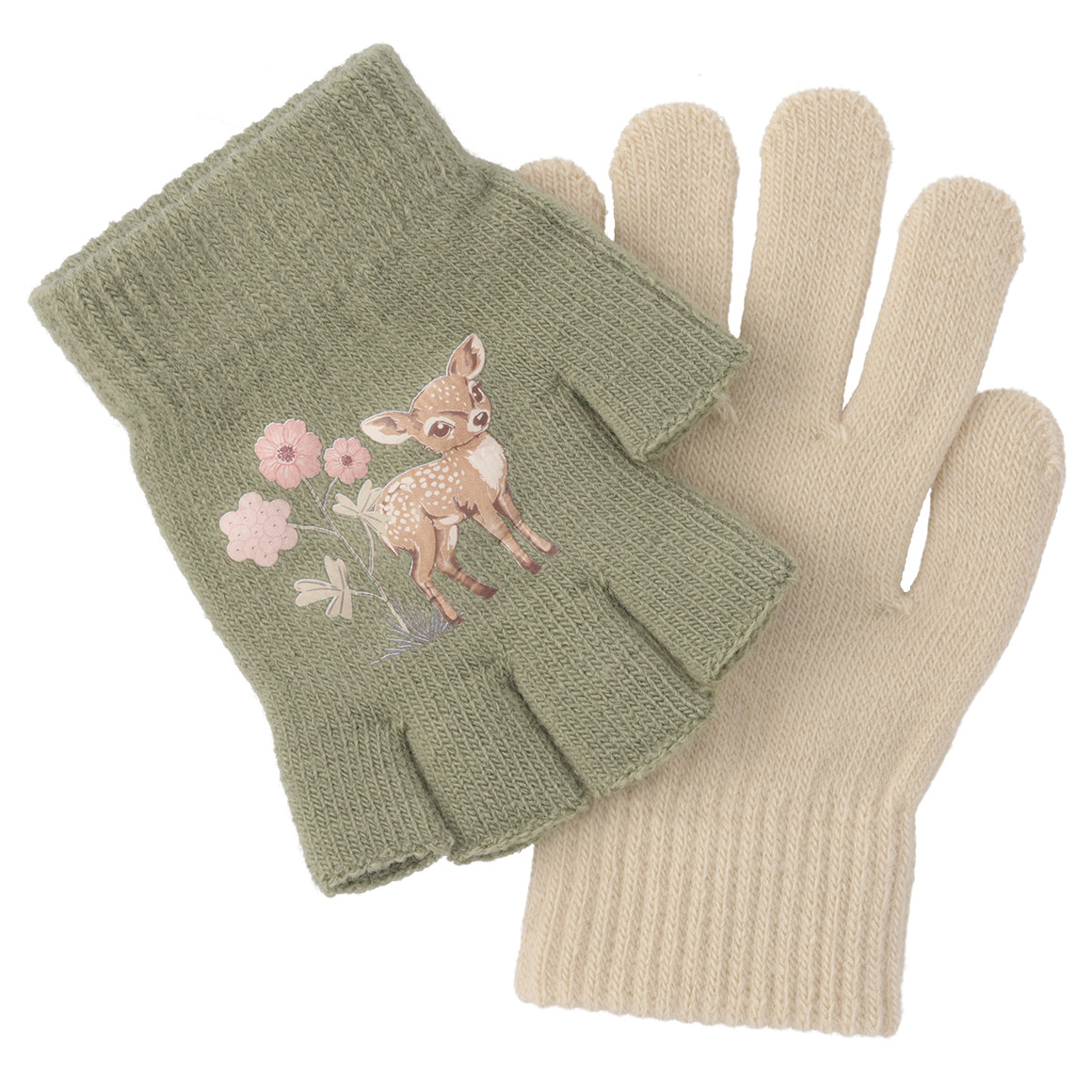 2 paar Meisjes Handschoenen met motief