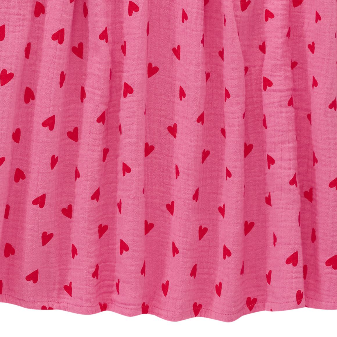 Mädchen Musselin-Kleid mit Herzchen-Print