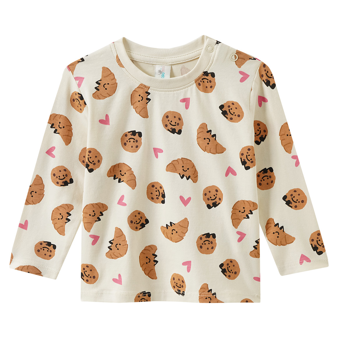 Baby Langarmshirt mit Frühstücks-Print