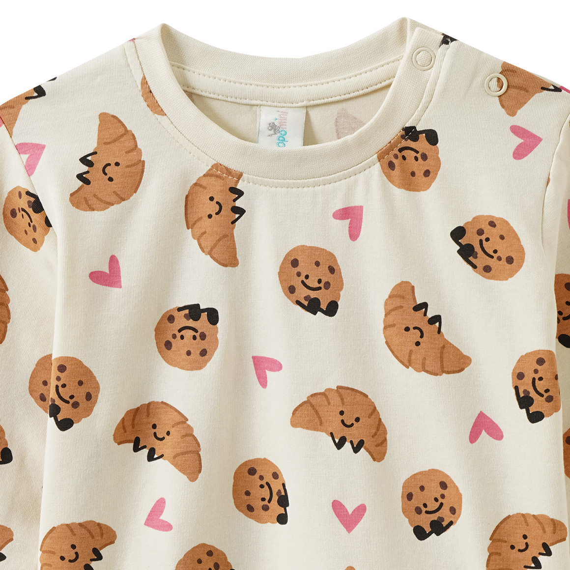 Baby Langarmshirt mit Frühstücks-Print