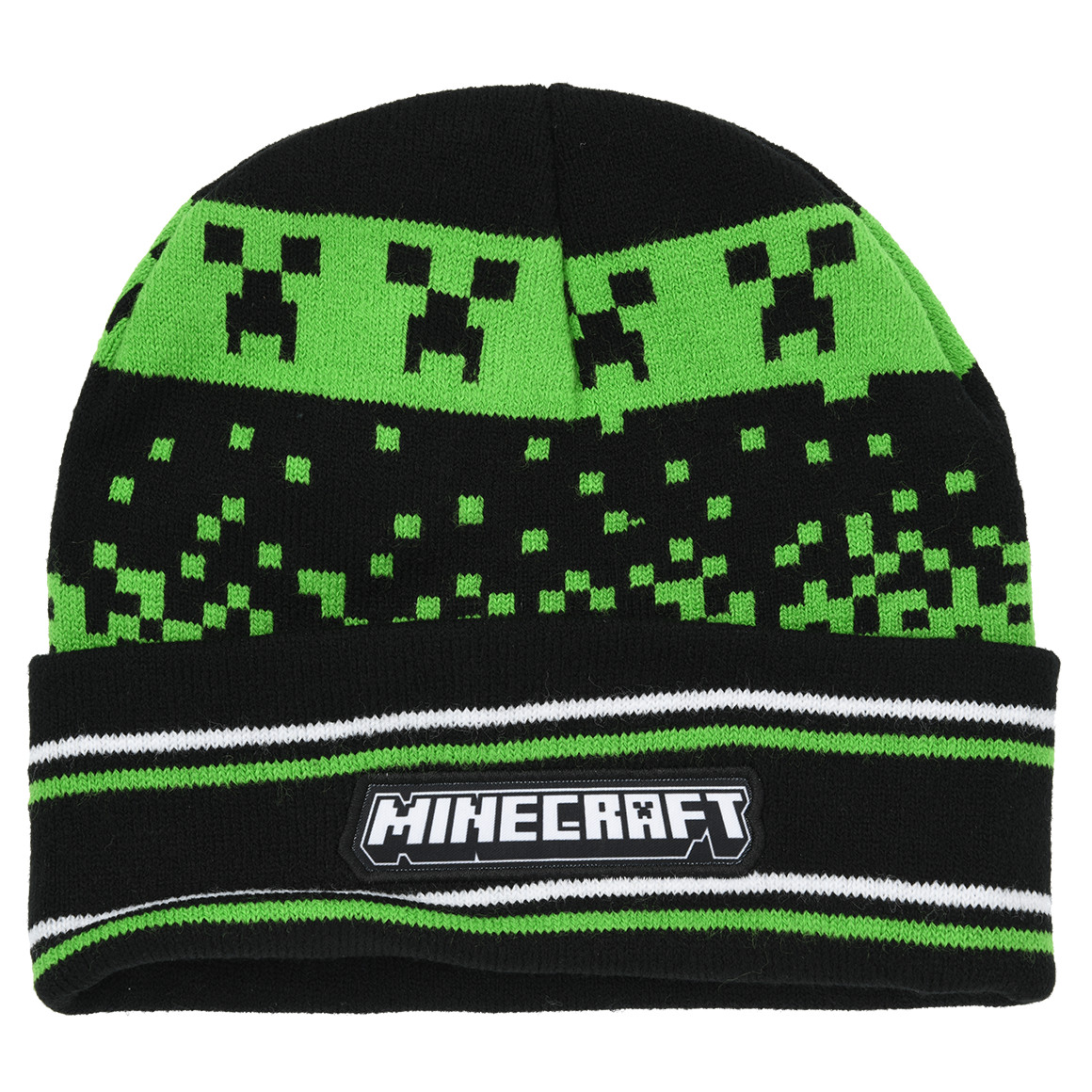 Minecraft Strickmütze mit Umschlag