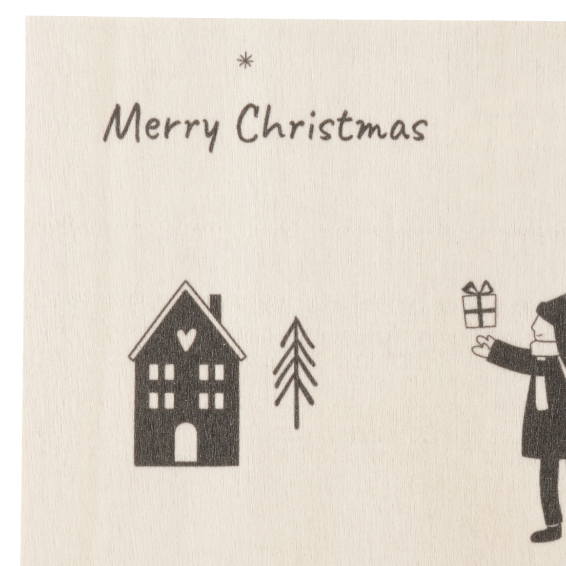 Weihnachts-Postkarte aus Holz