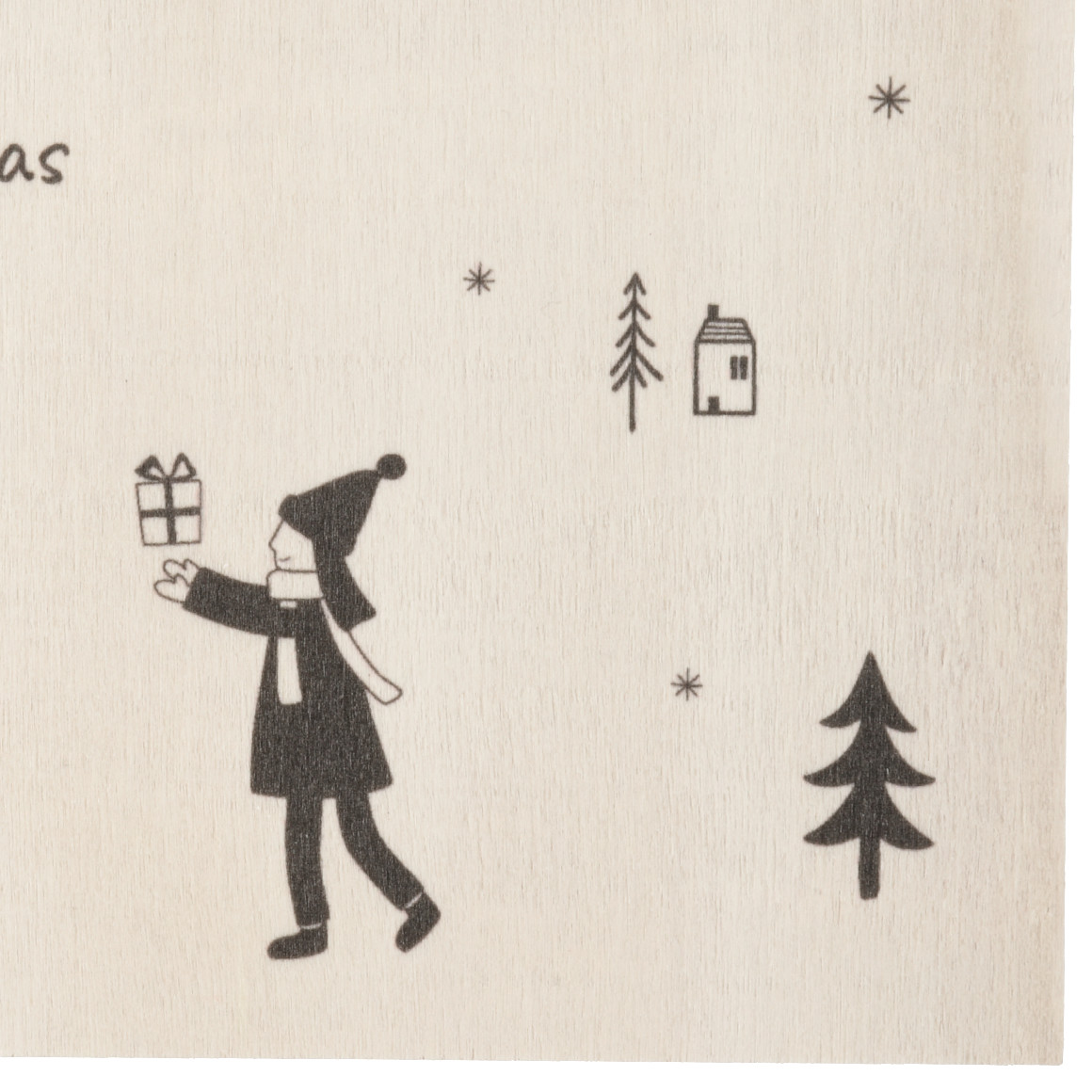 Weihnachts-Postkarte aus Holz