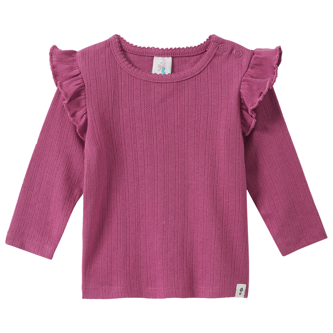 Newborn shirt met lange mouwen en ruches