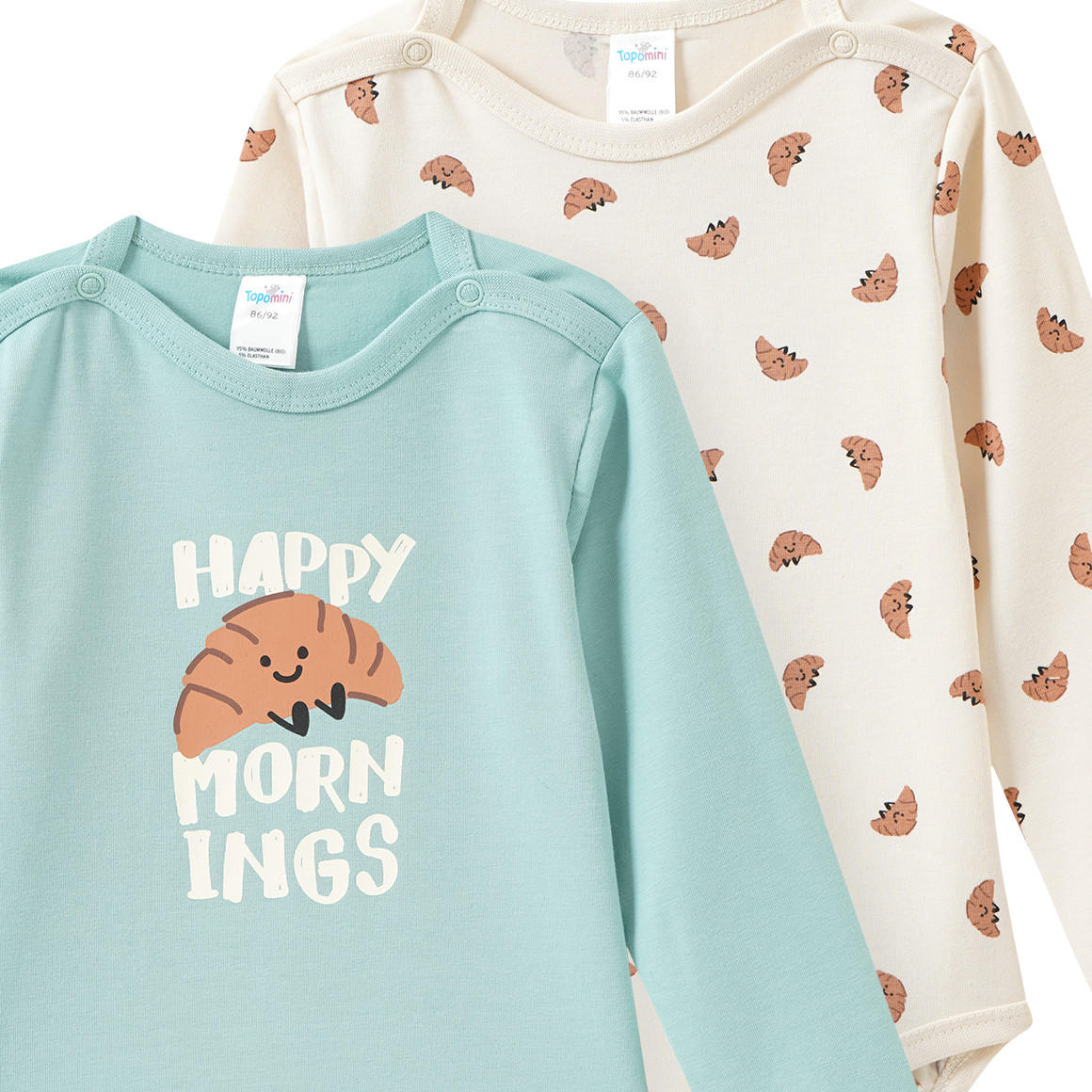 2 Baby Bodys aus Bio-Baumwolle