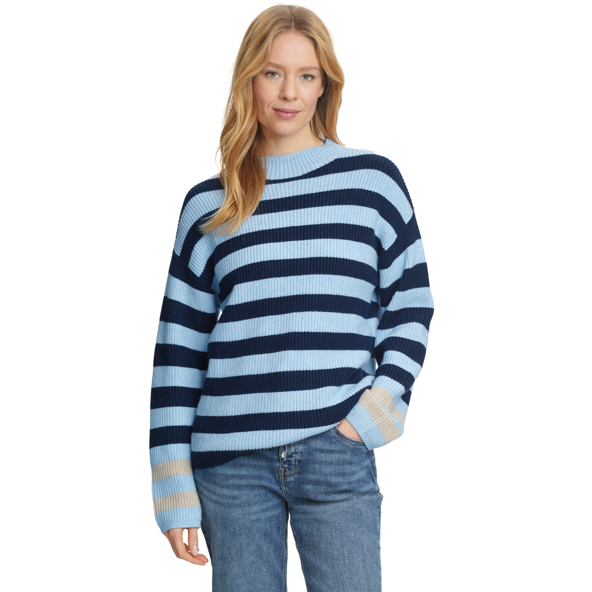 Damen Strickpullover mit Stehkragen