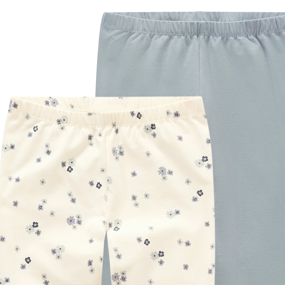 2 Mädchen Leggings mit Blümchen